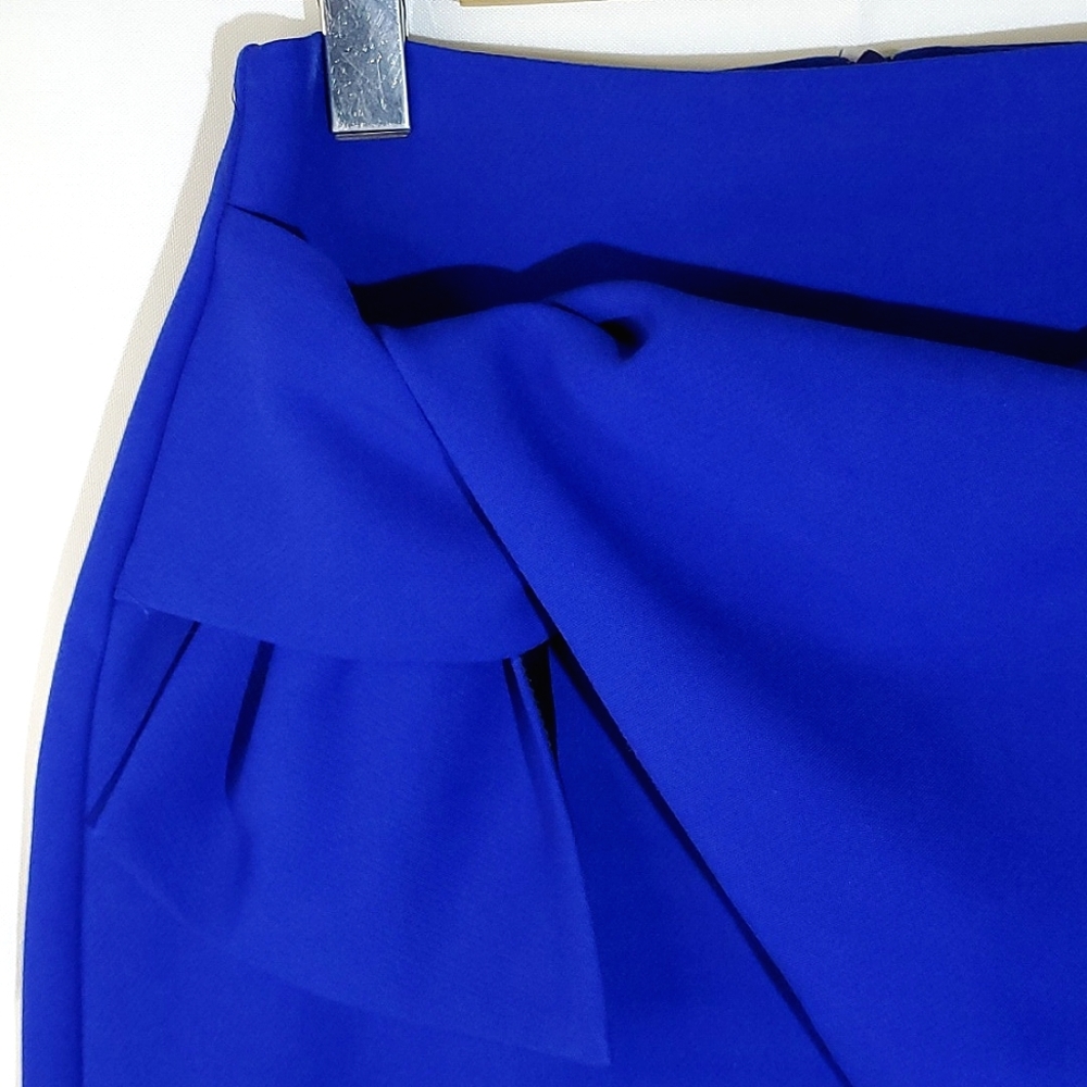 Zara Basic Collection Cobalt Blue Faux Wrap Mini Skirt - Size XSmall - Picture 2 of 11